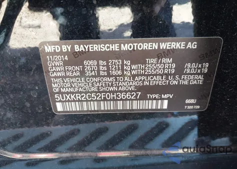 2015 BMW X5 Sdrive35I z USA, uszkodzony, nr VIN 5UXKR2C52F0H36627